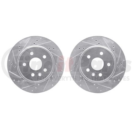 7002-65015 by DYNAMIC FRICTION COMPANY - Brake Rotors - Drilled & Slotted - Silver