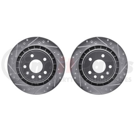 7002-65021 by DYNAMIC FRICTION COMPANY - Brake Rotors - Drilled & Slotted - Silver