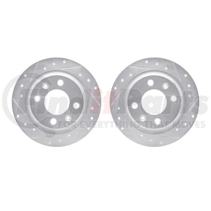 7002-65022 by DYNAMIC FRICTION COMPANY - Brake Rotors - Drilled & Slotted - Silver