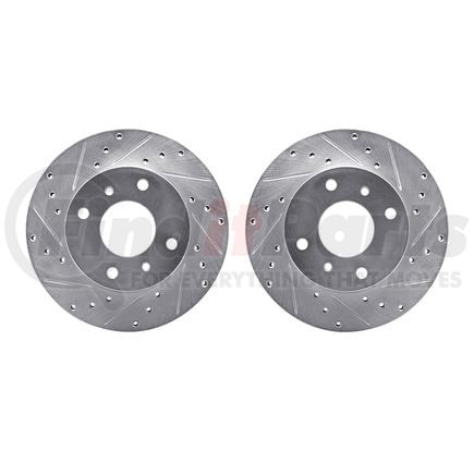 7002-67002 by DYNAMIC FRICTION COMPANY - Brake Rotors - Drilled & Slotted - Silver