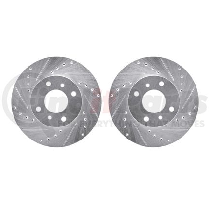 7002-67003 by DYNAMIC FRICTION COMPANY - Brake Rotors - Drilled & Slotted - Silver