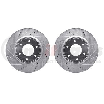 7002-67014 by DYNAMIC FRICTION COMPANY - Brake Rotors - Drilled & Slotted - Silver