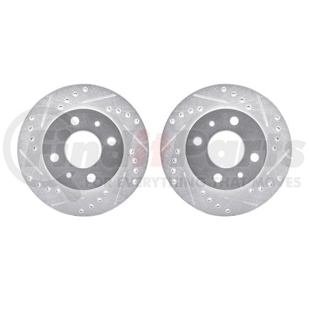 7002-67021 by DYNAMIC FRICTION COMPANY - Brake Rotors - Drilled & Slotted - Silver