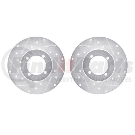 7002-67026 by DYNAMIC FRICTION COMPANY - Brake Rotors - Drilled & Slotted - Silver