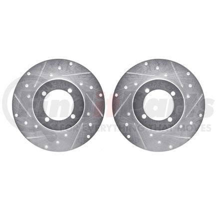 7002-67027 by DYNAMIC FRICTION COMPANY - Brake Rotors - Drilled & Slotted - Silver