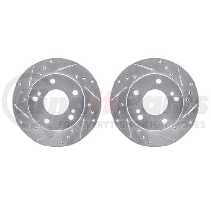 7002-67024 by DYNAMIC FRICTION COMPANY - Brake Rotors - Drilled & Slotted - Silver