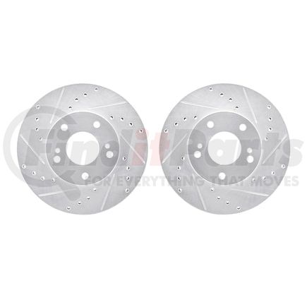 7002-67031 by DYNAMIC FRICTION COMPANY - Brake Rotors - Drilled & Slotted - Silver