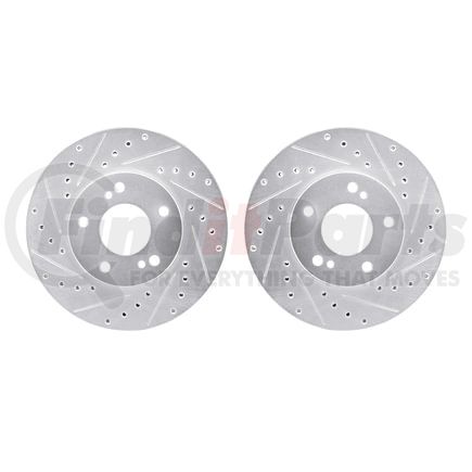 7002-67032 by DYNAMIC FRICTION COMPANY - Brake Rotors - Drilled & Slotted - Silver