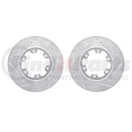 7002-67043 by DYNAMIC FRICTION COMPANY - Brake Rotors - Drilled & Slotted - Silver