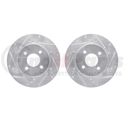 7002-67056 by DYNAMIC FRICTION COMPANY - Brake Rotors - Drilled & Slotted - Silver