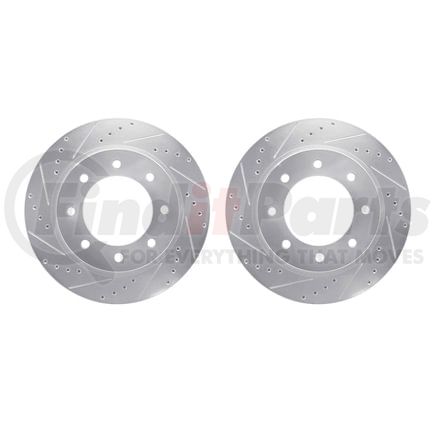 7002-67060 by DYNAMIC FRICTION COMPANY - Brake Rotors - Drilled & Slotted - Silver