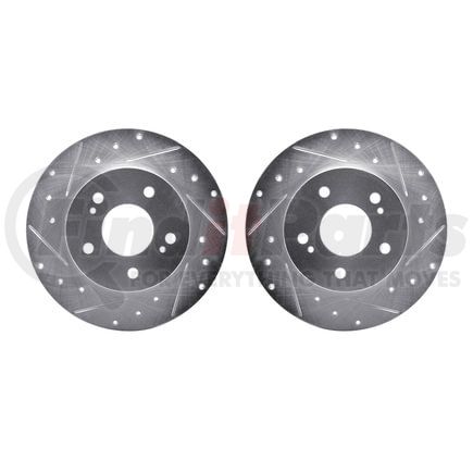 7002-67082 by DYNAMIC FRICTION COMPANY - Brake Rotors - Drilled & Slotted - Silver