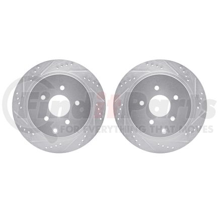 7002-67079 by DYNAMIC FRICTION COMPANY - Brake Rotors - Drilled & Slotted - Silver