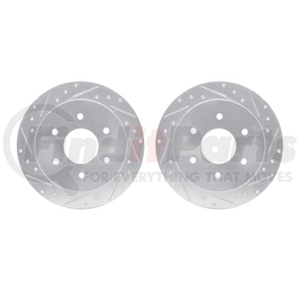 7002-67083 by DYNAMIC FRICTION COMPANY - Brake Rotors - Drilled & Slotted - Silver