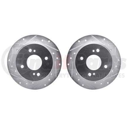 7002-67085 by DYNAMIC FRICTION COMPANY - Brake Rotors - Drilled & Slotted - Silver