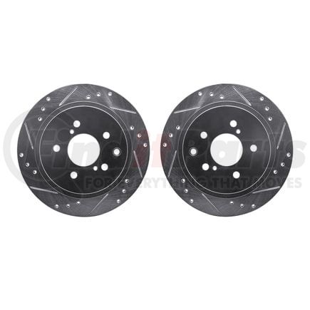 7002-67092 by DYNAMIC FRICTION COMPANY - Brake Rotors - Drilled & Slotted - Silver