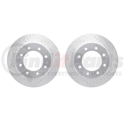 7002-67101 by DYNAMIC FRICTION COMPANY - Brake Rotors - Drilled & Slotted - Silver