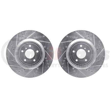 7002-68001 by DYNAMIC FRICTION COMPANY - Brake Rotors - Drilled & Slotted - Silver