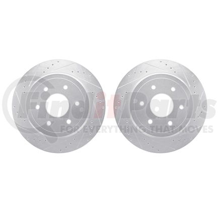 7002-67108 by DYNAMIC FRICTION COMPANY - Brake Rotors - Drilled & Slotted - Silver