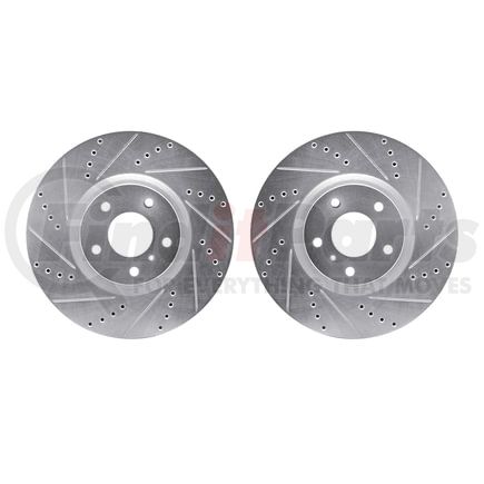 7002-68004 by DYNAMIC FRICTION COMPANY - Brake Rotors - Drilled & Slotted - Silver