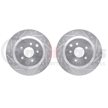 7002-68011 by DYNAMIC FRICTION COMPANY - Brake Rotors - Drilled & Slotted - Silver