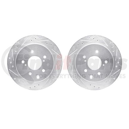 7002-68014 by DYNAMIC FRICTION COMPANY - Brake Rotors - Drilled & Slotted - Silver