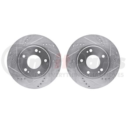 7002-72003 by DYNAMIC FRICTION COMPANY - Brake Rotors - Drilled & Slotted - Silver