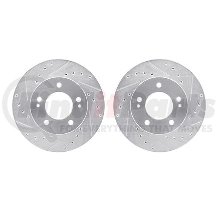 7002-72001 by DYNAMIC FRICTION COMPANY - Brake Rotors - Drilled & Slotted - Silver