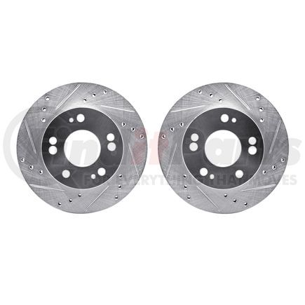 7002-72002 by DYNAMIC FRICTION COMPANY - Brake Rotors - Drilled & Slotted - Silver