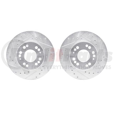 7002-72020 by DYNAMIC FRICTION COMPANY - Brake Rotors - Drilled & Slotted - Silver