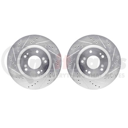 7002-72023 by DYNAMIC FRICTION COMPANY - Brake Rotors - Drilled & Slotted - Silver