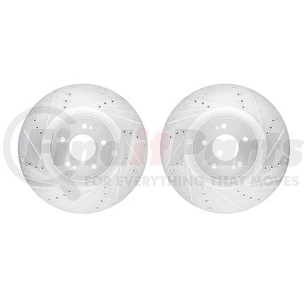 7002-72031 by DYNAMIC FRICTION COMPANY - Brake Rotors - Drilled & Slotted - Silver