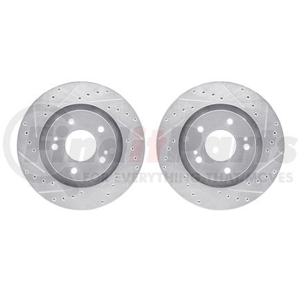 7002-72039 by DYNAMIC FRICTION COMPANY - Brake Rotors - Drilled & Slotted - Silver