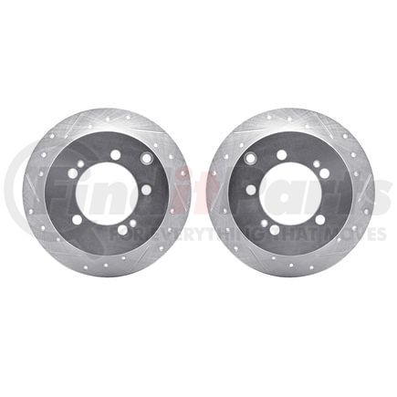 7002-72044 by DYNAMIC FRICTION COMPANY - Brake Rotors - Drilled & Slotted - Silver