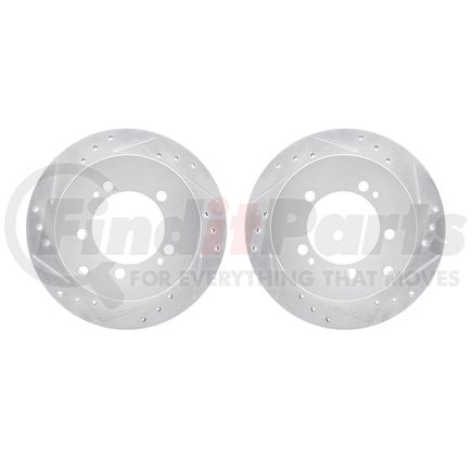 7002-72049 by DYNAMIC FRICTION COMPANY - Brake Rotors - Drilled & Slotted - Silver