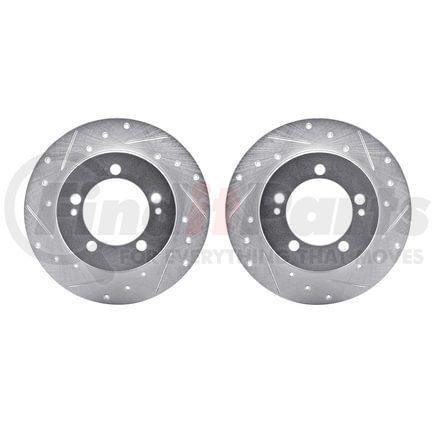 7002-72051 by DYNAMIC FRICTION COMPANY - Brake Rotors - Drilled & Slotted - Silver