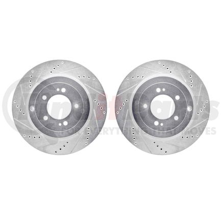 7002-72063 by DYNAMIC FRICTION COMPANY - Brake Rotors - Drilled & Slotted - Silver