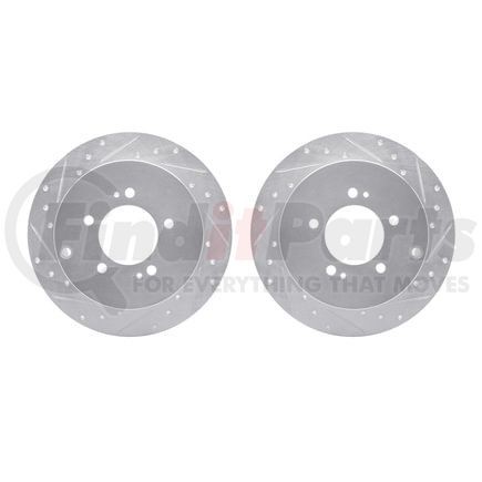 7002-72064 by DYNAMIC FRICTION COMPANY - Brake Rotors - Drilled & Slotted - Silver