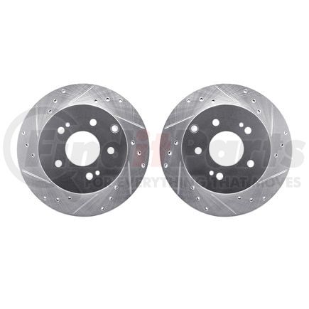 7002-72058 by DYNAMIC FRICTION COMPANY - Brake Rotors - Drilled & Slotted - Silver