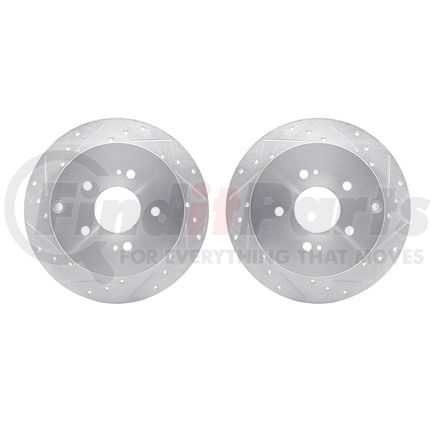 7002-72059 by DYNAMIC FRICTION COMPANY - Brake Rotors - Drilled & Slotted - Silver