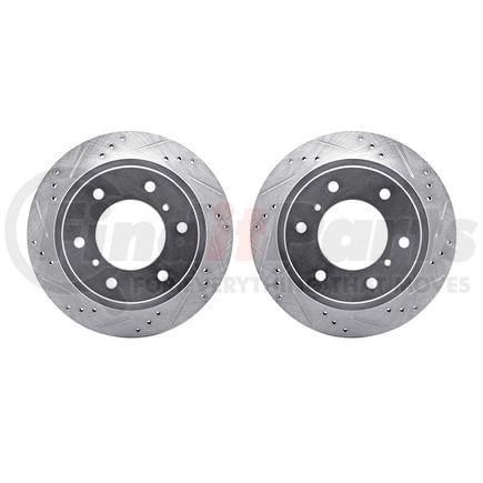 7002-72066 by DYNAMIC FRICTION COMPANY - Brake Rotors - Drilled & Slotted - Silver