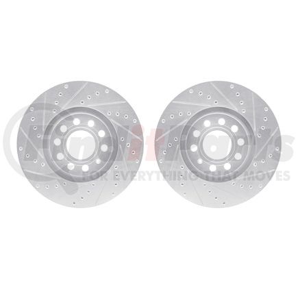 7002-73010 by DYNAMIC FRICTION COMPANY - Brake Rotors - Drilled & Slotted - Silver