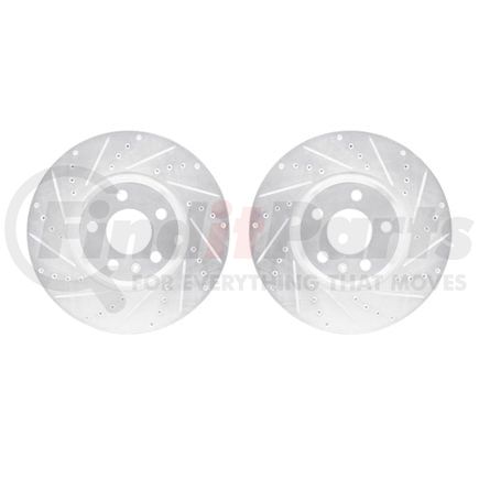 7002-73011 by DYNAMIC FRICTION COMPANY - Brake Rotors - Drilled & Slotted - Silver