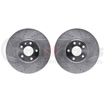 7002-73012 by DYNAMIC FRICTION COMPANY - Brake Rotors - Drilled & Slotted - Silver