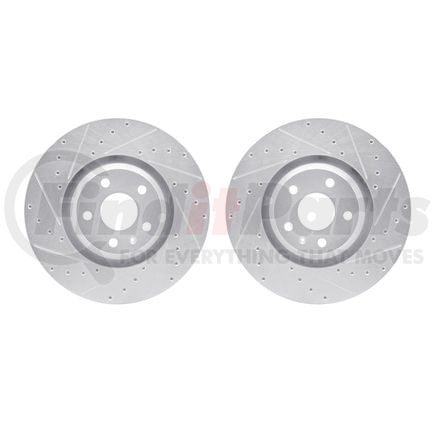 7002-73036 by DYNAMIC FRICTION COMPANY - Brake Rotors - Drilled & Slotted - Silver