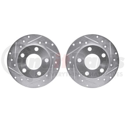 7002-73042 by DYNAMIC FRICTION COMPANY - Brake Rotors - Drilled & Slotted - Silver