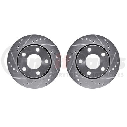 7002-73066 by DYNAMIC FRICTION COMPANY - Brake Rotors - Drilled & Slotted - Silver