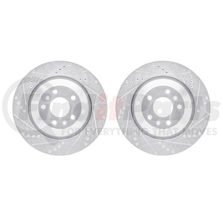 7002-73060 by DYNAMIC FRICTION COMPANY - Brake Rotors - Drilled & Slotted - Silver