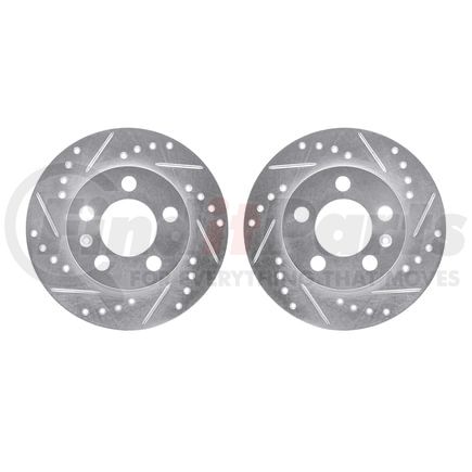 7002-73070 by DYNAMIC FRICTION COMPANY - Brake Rotors - Drilled & Slotted - Silver