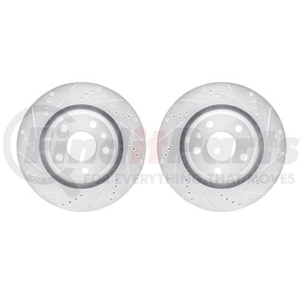 7002-73071 by DYNAMIC FRICTION COMPANY - Brake Rotors - Drilled & Slotted - Silver
